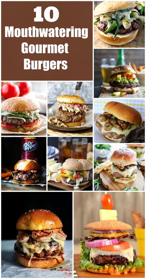 Gourmet Burger Toppings, Restaurant Specials Ideas, Gourmet Cheeseburgers, Gormet Burgers, Fancy Burgers, Gourmet Hamburgers, Gourmet Burgers Recipes, Burger Ideas, Unique Burgers