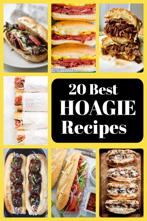 Hoagies Sandwich, Hoagie Recipes, Hoagie Sandwiches, Slow Cooker Italian Beef, Rolled Sandwiches, Sandwhich Recipes, Best Sandwich Recipes, Sub Rolls, Seasoned Veggies