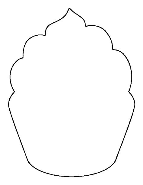 Cupcake pattern. Use the printable outline for crafts, creating stencils, scrapbooking, and more. Free PDF template to download and print at http://patternuniverse.com/download/cupcake-pattern/ Printable Cookie Templates, Cupcake Cakes Templates, Cupcake Template Free Printable, Cake Templates Printable, Cupcake Cutout, Cupcake Outline Templates, Cupcake Pattern Printable, Cupcake Svg Free, Cupcake Coloring Pages Free Printable