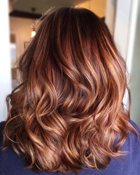 Light Copper Highlights Balayage, Burgundy Plum Hair Color, Blond Rose, Copper Brown Hair, Hair Color Plum, Plum Hair, Hair Color Caramel, Ombre Hair Blonde, Hair Color Burgundy