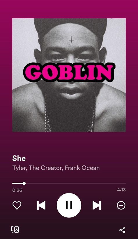 I ♡ Tyler the creator. She Tyler The Creator, Tyler The Creator Spotify, Tyler The Creator Lyrics, Frank Ocean, Tyler The Creator, Music Players, My Baby, Not Mine, Rappers