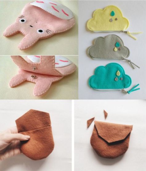 Felt Crafts, Diy Ideas, Diy And Crafts, Coin Purse, Felt, House Styles, Quick Saves, Craft Ideas