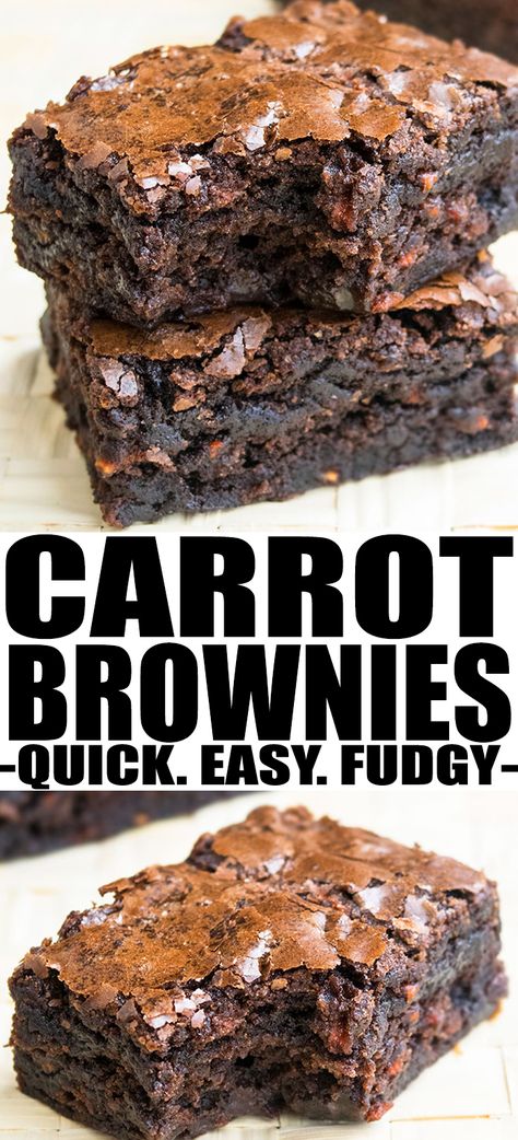 This easy CARROT BROWNIES recipe starts off with a box mix and requires simple ingredients. It’s super fudgy, loaded with chocolate and perfect for an Easter dessert at Easter parties. From cakewhiz.com #easter #easterrecipes #baking #dessert #dessertrecipes #chocolate #brownies #carrots #carrotcake Brownie Carrot Cake, Carrot Chocolate Cake, Carrot Desserts Recipes, Chocolate Carrot Cake Recipe, Carrot Dessert Recipes, Carrot Brownies, Carrot Recipes Dessert, Chocolate Carrot Cake, Carrot Desserts