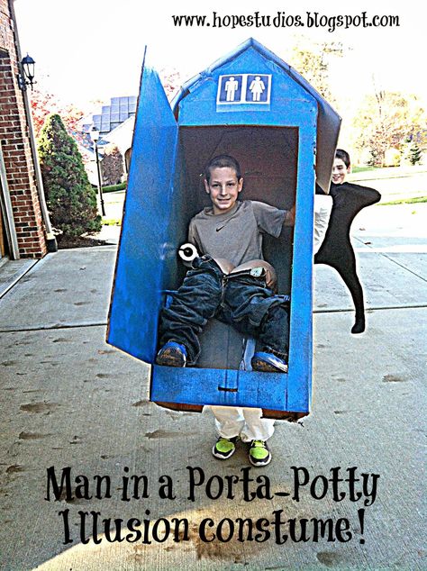 Hope Studios: Illusion Costume - Man Carried Away in a Porta Potty Illusion Costumes, Porta Potty, Pelo Anime, Hilton Head Island Sc, Diy Costumes Kids, Homemade Costumes, Halloween Costume Contest, Costume Diy, Costume Contest