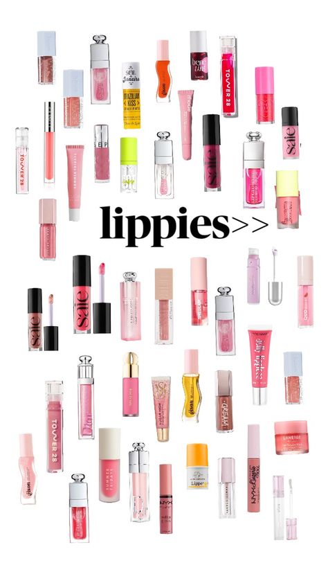 lippies#lip_gloss# Lip Gloss Must Haves, Lippies Collection, Glamour Makeup Looks, Vanilla Aesthetic, Dream Vanity, Digital Wardrobe, Face Products, Print Ideas, Glamour Makeup