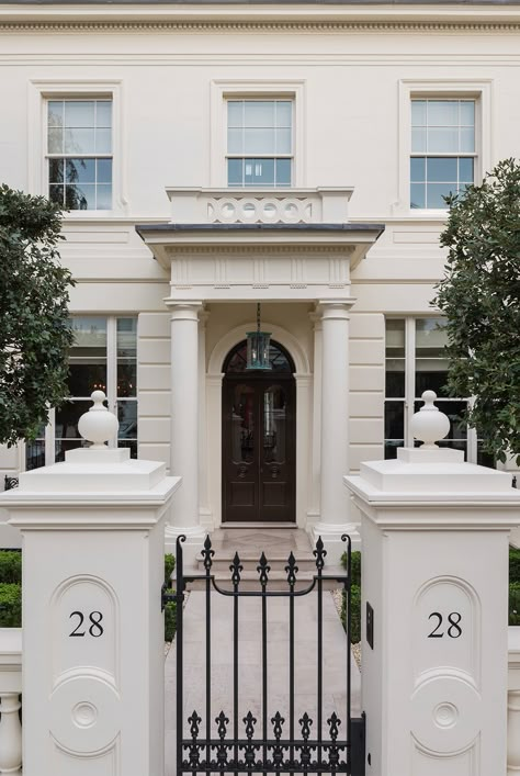 Notting Hill I - Studio Indigo | Luxury Interior Designers & Architects | London London House Interior, Neoclassical House, Classic Facade, Townhouse Exterior, Townhouse Interior, London Houses, Classical House, Luxury Architecture, Classic House Exterior