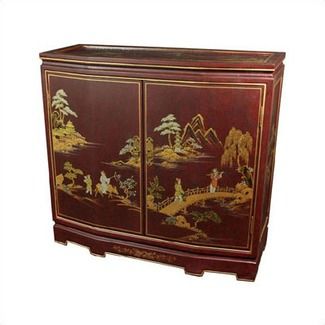 Oriental Furniture Japanese Slant Front Cabinet Red Crackle Japanese Landscape Design, Red Crackle, Red Furniture, Asian Homes, Japanese Landscape, Red Lantern, Red Lacquer, Home Office Accessories, Accent Doors