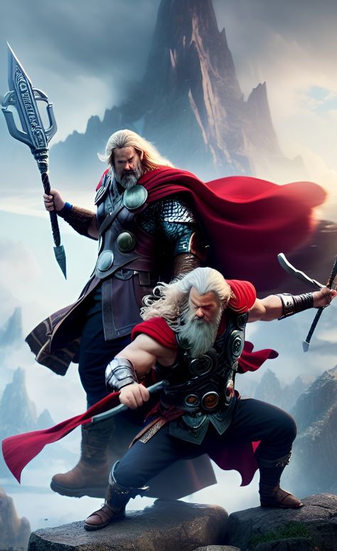 Odin And Thor, Nordic Mythology, Thor