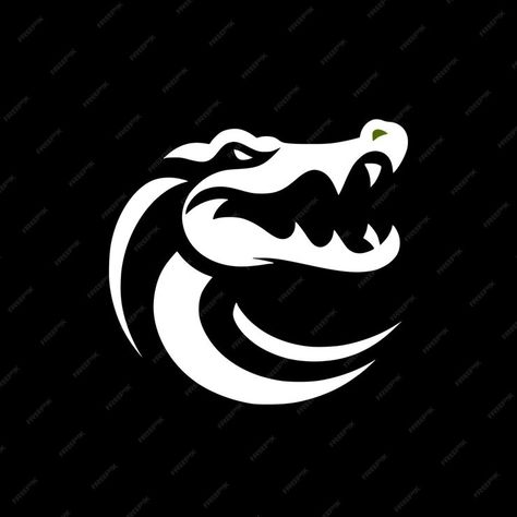 Premium Vector | Crocodile Logo Black and White Shield Logo Design Ideas, Vector Crocodile, Logo Black And White, Team Builders, City Branding, Crocodile Logo, Shield Logo, Png Icons, Logo Black