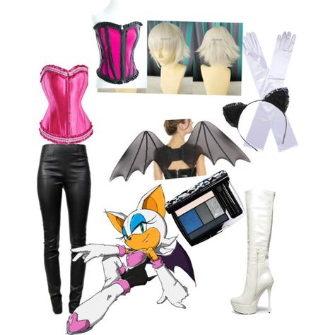 Rouge the Bat Cosplay Sonic Cosplay Costumes, Rouge The Bat Costume, Rouge The Bat Cosplay, Sonic Outfit, Rouge Cosplay, Sonic Costumes, Bat Cosplay, Sonic Costume, Bat Costume