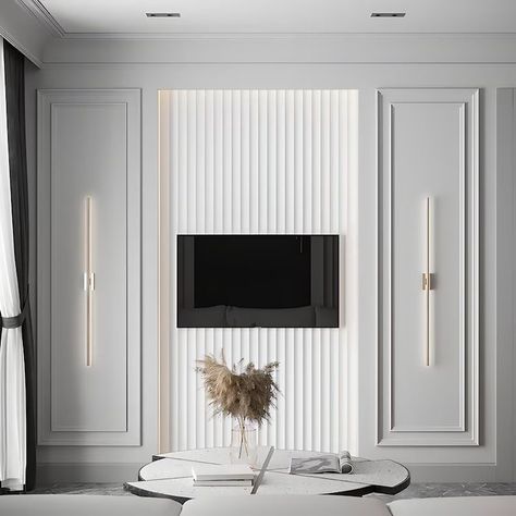 Wall Moulding Panels, Apartemen Studio, Wall Molding Design, Ruang Tv, Modern Tv Wall, Wainscoting Panels, Tv Room Design, Tv Wall Decor, Wall Trim