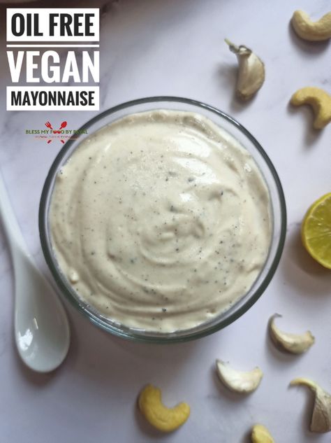 Best Vegan Mayo Recipe No Oil | Oil Free Vegan Mayo Recipe Vegan Mayo Recipe Oil Free, Wfpb No Oil Sauces, Oil Free Vegan Mayonnaise, No Oil Vegan Mayo, Vegan Mayo No Oil, Plant Based Mayo Recipe, Oil Free Vegan Mayo, No Oil Mayonnaise Recipe, Vegan Mayo Recipes