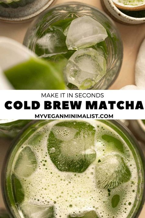 This cold brew matcha tea is the ultimate pick-me-up you deserve! Made using just THREE simple ingredients, it's the best way to enjoy this Japanese green tea on a hot summer day! If you're a fan of all things matcha (like me) or just want to switch out your morning coffee for something different, this delicious beverage is a MUST-TRY! Cold Brew Matcha, What Is Matcha, Matcha Cookies, Matcha Tea Powder, Iced Green Tea, Peanut Butter Jar, Frozen Lemonade, Iced Matcha, Food Photography Tips