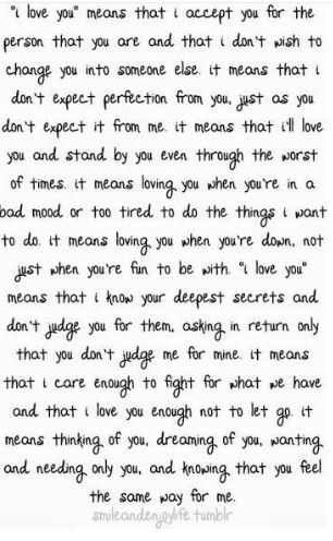 I love you without hesitation.. Without any doubt... In a way that I only could have ever imagined until you came along... It's my dream come true.. I love you. What I Mean When I Say I Love You More, What I Mean When I Say I Love You, When I Say I Love You I Mean It, When I Say I Love You More, When I Say I Love You, I Love You Means, Couples Quotes, Lost Soul, Feel Beautiful