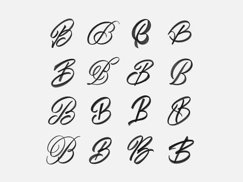 Letter B Fonts Tattoo, Letter B Tattoo, Cursive B, Cursive Letters Fancy, Doodle Tattoo, Initial Tattoo, Tattoo Lettering Fonts, Hand Lettering Art, Hand Lettering Alphabet