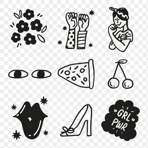 Doodle Cute, Cute Png, Woman Empowerment, Black And White Line Art, White Line Art, Cartoon Eyes, Black And White Lines, White Line, Creative Life