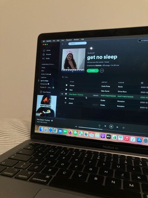 Apple Macbook Aesthetic, Spotify Laptop Instagram Story, Laptop Instagram Story, Spotify Laptop, Spotify Music Playlist, Macbook Aesthetic, The Playlist, No Sleep, Cool Tech Gadgets Electronics