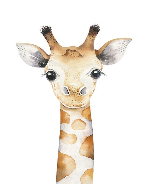 Neutral Animal Nursery, Giraffe Decal, Safari Baby Animals, Animal Printables, Cartoon Giraffe, Giraffe Nursery, Elephant Canvas, Lion Canvas, Safari Animal Prints