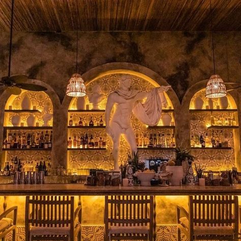 Tuscan Bar Ideas, Colonial Bar Design, Mediterranean Bar Design, Alchemy Restaurant, Mediterranean Restaurant Design, Luxury Bar Design, Spanish Bar, Bar Lounge Design, Restaurant Bar Design