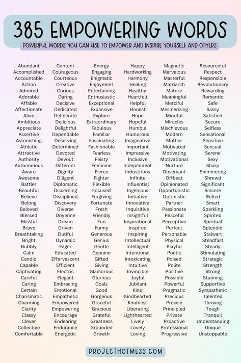 How To Have A Better Vocabulary, Positive Word List, Words To Replace Like, 100 Most Beautiful Words In English, Other Words For Growth, Empowering Words List, 6 Letter Words To Inspire, Positive Attributes List, Better Vocabulary Words