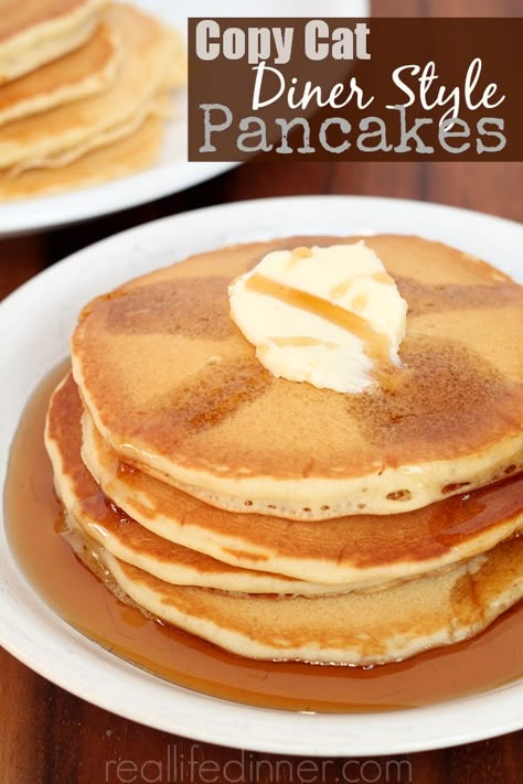 Copy Cat Diner Style Pancakes. I searched forever to find a recipe like this. They are the Best Diner Copycat Pancakes I've ever had ~ https://reallifedinner.com Wheat Waffles, Whole Wheat Waffles, Husband Ideas, So Good, Diner Recipes, Healthy Recipes Easy Snacks, Saturday Weekend, Savory Cakes, Pancake Recipes