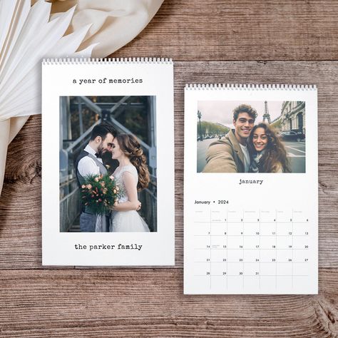 Personalized Calendar Ideas, Picture Calendar, Black Typewriter, Custom Photo Calendar, Minimalist Family, Modern Calendar, Personalised Calendar, Personal Calendar, Calendar Pictures