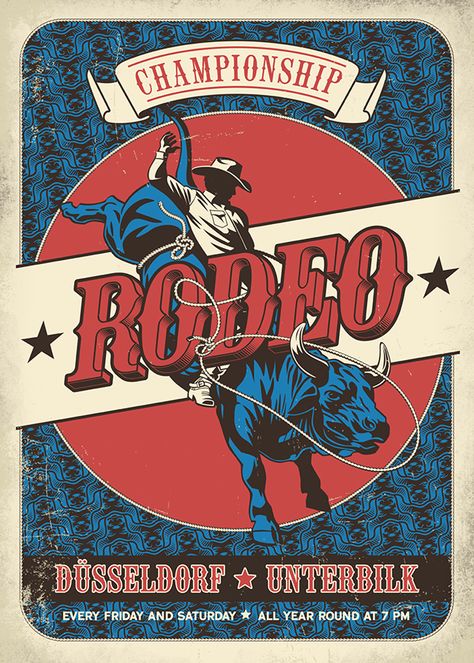 Rodeo on Behance Rodeo Art Ideas, Poster Country, Cow Skull Decor, Rodeo Poster, Cowboy Posters, Western Posters, Western Photo, Western Artwork, Cowboy Design