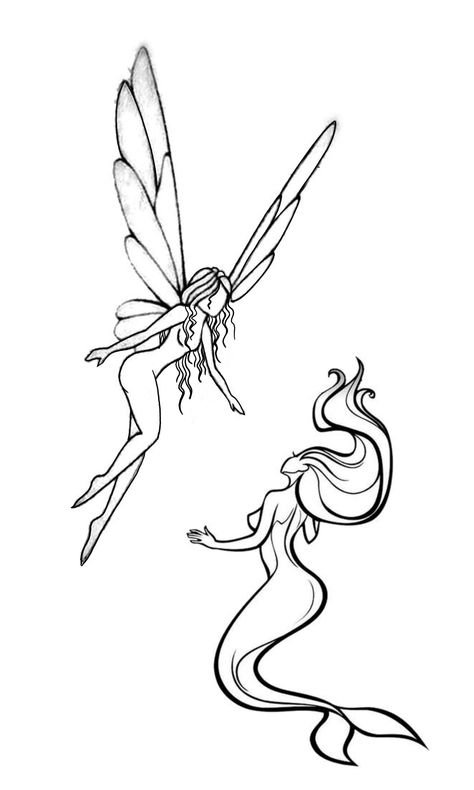 Fairy On Moon Drawing, Easy Fairy Sketch, Emo Fairy Tattoo, White Witch Tattoo Ideas, Cute Fairies Drawings, Fairy Theme Tattoo, Libra Fairy Tattoo, Fairy Tattoo Forearm, Best Friend Fairy Tattoos