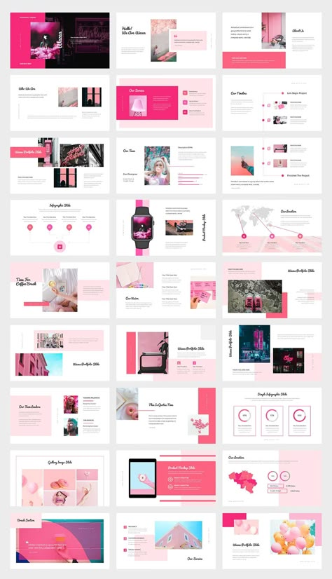 This feminine and elegant template is perfect for presentations on a variety of topics. The pastel pink gradient background is stylish and eye-catching, and the modern fonts and icons add a touch of sophistication. The template includes a variety of slides, including title slides, content slides, and image slides, so you can easily create a presentation that is both visually appealing and Colourful Presentation Design, Barbie Presentation Template, Pink Presentation Design, Barbie Powerpoint, Pink Presentation Background, Pink Powerpoint Template, Presentation Design Canva, Pastel Pink Gradient, Gradient Powerpoint