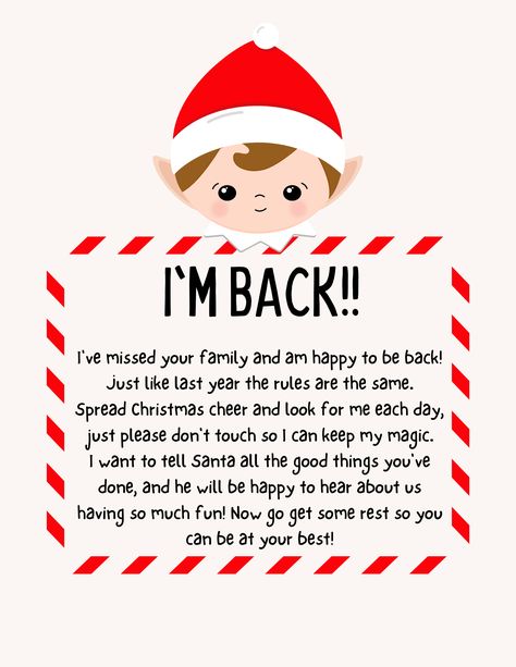 Elf Ideas Welcome Back, Elf On The Shelf Early Arrival Letter, Elf On The Shelf Sayings And Quotes, Elf On The Self Arrivals, Letters From The Elf On The Shelf, Elf On The Shelf Coming Back Letter, Elf On The Shelf Ideas First Day Back Letter, Elf On The Shelf Ideas Welcome Back Easy, Elf On The Shelf Back Letter