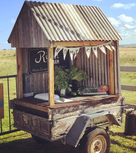 Road Side Stands, Road Side Farm Stand Ideas, Honesty Box Roadside, Truck Bed Farm Stand, Egg Sale Stand, Road Side Egg Stand, Wagon Farm Stand, Farm Stand Trailer, Trailer Farm Stand