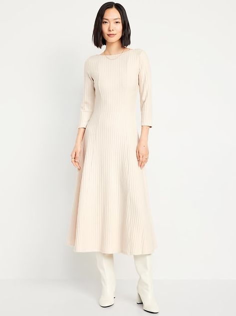 Saw this on Old Navy: Holiday Dresses Classy, Boat Neckline Dress, Tall Maxi Dress, Maxi Dress Winter, Church Attire, Petite Maxi Dress, 2024 Wishlist, Chic Maxi Dresses, Ribbed Maxi Dress