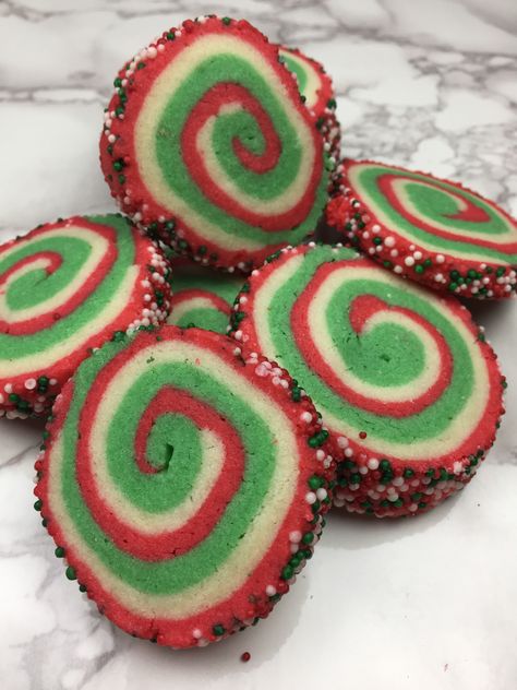 Those of you familiar with the blog these should be starting to look a bit familiar when it comes to my holidays and special occasions. We have made them for Valentines Day and Halloween, and I eve… Christmas Swirl Cookies, Swirl Sugar Cookies, Swirl Cookies, Gooey Butter Cookies, Coconut Biscuits, Dessert Inspiration, Rolled Sugar Cookies, Christmas Cookie Exchange, Holiday Snacks