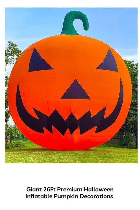 Giant 26Ft Premium Halloween Inflatable Pumpkin Decorations with Blower, Blow up Halloween Decorations Outdoor Holiday Decor for Outdoor Yard Lawn Xmas Party with No Light Neutral Halloween Decor, Halloween Blow Ups, Neutral Halloween, Inflatable Pumpkin, Orchard House, Outdoor Halloween Decorations, Halloween Decorations Outdoor, Pumpkin Decorations, 2023 Halloween