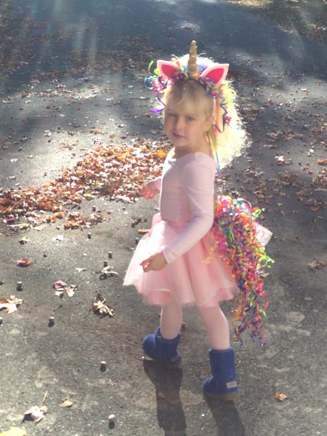 DIY Unicorn Halloween Costume! What a beauty she is. Adult Unicorn Costume Diy, Unicorn Diy Costume, Unicorn Halloween Costume For Women, Unicorn Costume Toddler, Unicorn Costume Womens, Unicorn Costume Women's, Toddler Unicorn Costume, Diy Unicorn Costume, Unicorn Costume Kids