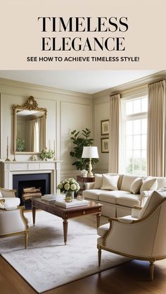 Elegant Formal Living Room, Regal Living Room Decor, Timeless Living Room Ideas, Colonial Modern Living Room, Transitional Traditional Living Room, Double Living Room Ideas, Quiet Luxury Decor, Classic Formal Living Room, Mixing Antiques With New Furniture