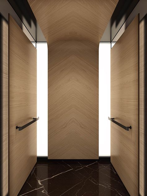 Hyundai Elevator Turkey_Custom Car Design - CKMY Architects Hotel Elevator Design, Elevator Designs For House, Residential Elevator Design, Elevator Cab Design, Elevator Lobby Design Residential, Lift Design Interior, Modern Elevator Interior, Lift Car Interior, Home Elevator Interior Design