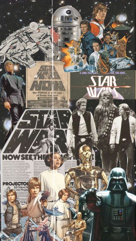 Starwars Vintage, Space Collage, Collage Moodboard, Star Wars Background, Fav Movie, Star Wars Anakin, Star Wars Love, Star Wars Ahsoka, Arte Van Gogh