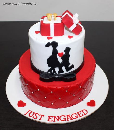 Engagement Cake Images, Engagement Cake Decorations, Engagement Party Cake, Cake Structure, Customized Cake, Ring Cake, Online Cake Delivery, Ring Ceremony, Love Theme