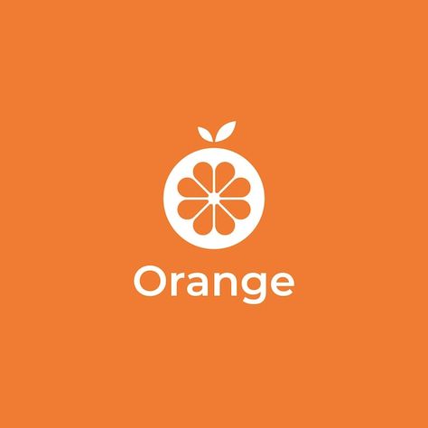 Fresh orange simple minimal logo design | Premium Vector #Freepik #vector #lemon-logo #lemon #lemon-lime #orange-fruit Orange Logo Design Ideas, Fruit Logo Branding, Orange Logo Design, Citrus Logo, Orange Juice Brands, Lemon Logo, Fruit Logo Design, Juice Logo, Negative Space Logos