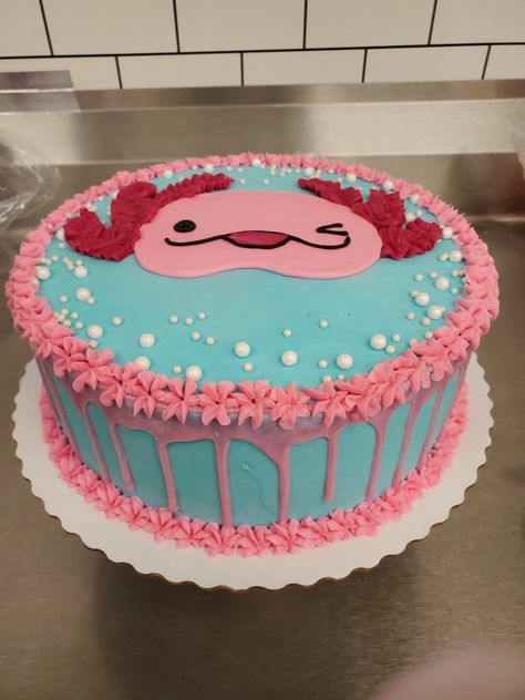 Axolotl Birthday Cakes, Axolotl Cookies, Axolotl Cake Ideas, Axolotl Birthday Cake Ideas, Axolotl Cake Topper, Axolotl Birthday Party Cake, Axolotl Party Decorations, Axolotl Birthday Cake, Axolotl Cake