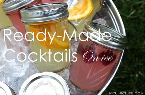 Premade Drinks Alcohol, Mason Jar Cocktail Recipes, Premade Cocktails, Jar Cocktails, Mason Jar Cocktails, Mixed Cocktails, Flavored Lemonade, Mason Jar Drinks, Lemon Cocktail