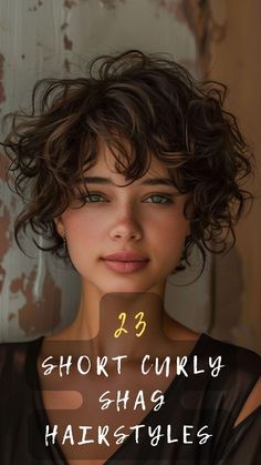 23 Curly Shag Cuts! Explore 23 Curly Shag Hairstyles That Will Give You A Bold, New Look This Season. Ready For A New Look? Click To Discover And Bold! 💇🌀#CurlyShagCuts #BoldNewLook #SeasonalStyle #ExploreAndBold #HairInspiration Short Shag Haircuts For Thick Hair Curly, Mid Length Hair For Curly Hair, Short Shag Hairstyles Wavy Hair, Chin Length Natural Curly Hair, Short Shag With Bangs Curly, Short Curly Shags, Very Short Shag Haircut, Curly Shag Hairstyles Medium, Medium Length Fine Curly Hair