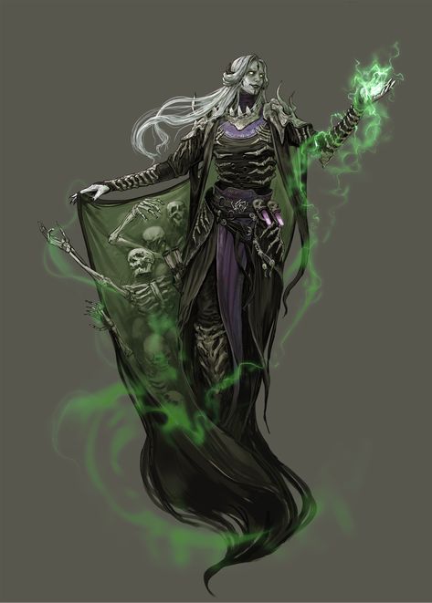 ArtStation - Necromancer Witch Characters, Illustration Fantasy, Fantasy Wizard, Villain Character, Dungeons And Dragons Classes, Fantasy Concept, Art Female, Alien Concept Art, Fantasy Images