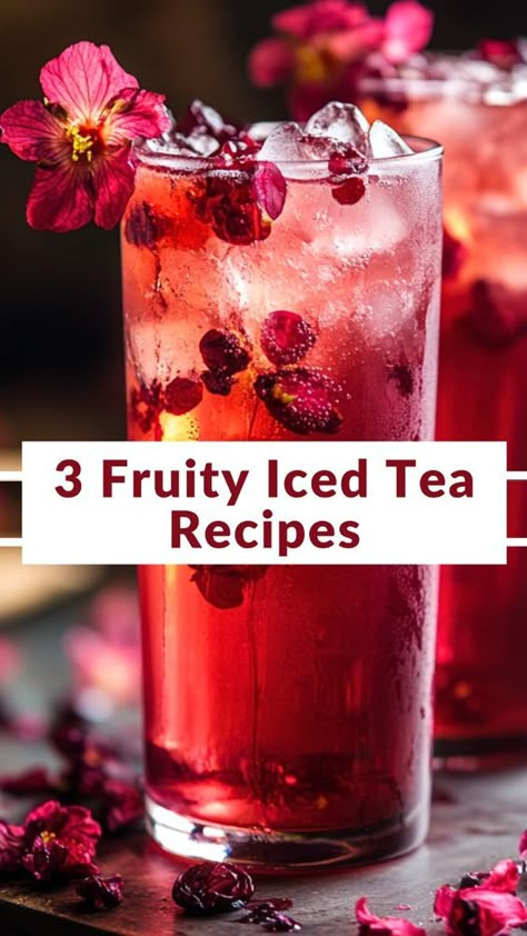 Beat the heat with these 3 fruity iced tea recipes! Refreshing and easy to make, these teas are perfect for summer sipping and add a burst of flavor to your day. Infused Tea Recipes, Herb Teas, Flavored Tea Recipes, Herbal Iced Tea, Fruit Tea Recipes, Tea Infusion Recipes, Healthy Teas Recipes, Watermelon Basil, Iced Tea Recipes Homemade