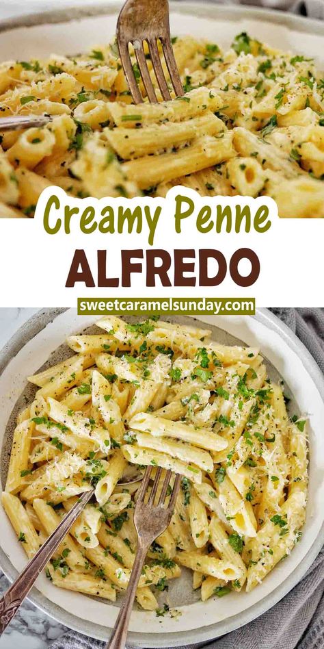 Pasta With Italian Dressing, Easy Penne Pasta Recipes, Penne Alfredo, Penne Recipes, Easy Pasta Recipe, Penne Pasta Recipes, Pasta Penne, Pasta Recipes Alfredo, Pasta Meals