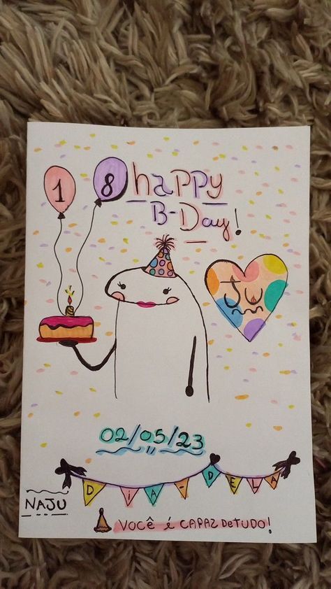 Happy Birthday Drawings, Happy Birthday Cards Diy, Creative Birthday Cards, Bff Gifts Diy, Birthday Card Drawing, Cute Birthday Ideas, Diy Birthday Gifts For Friends, Diy Gift Set, Birthday Cards For Mom