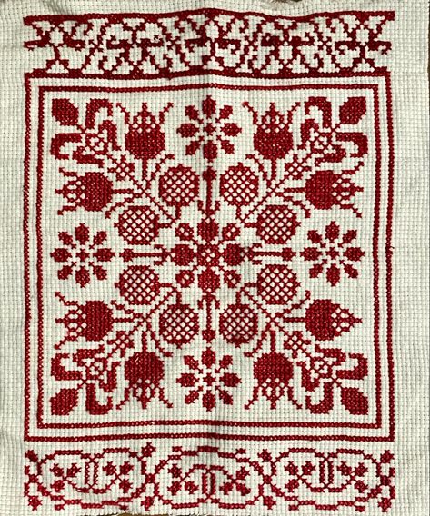 Cross stitch in red thread Vyshyvanka Pattern, Drawer Makeover, Russian Cross, Russian Cross Stitch, Needle Crafts, Red Thread, Modern Embroidery, Hand Embroidery Patterns, Surface Pattern