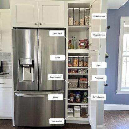 We have a deep, narrow pantry cabinet which makes it easy for things to get lost. I couldn’t stand digging through the pantry trying to find items. Or worse, forgetting about something back there and having it expire before we were able to use it. Cue our pantry kitchen cabinet organization project! Some items that help keep us organized: Flip-Tile containers (from Walmart)Clear bins (from Target)Baskets (from Amazon)Turntables (from Bed Bath and Beyond)Step 1: Grocery shopMy first t… Deep Narrow Pantry, Narrow Pantry, Organized Pantry, Kitchen Cabinet Organization, Diy Home Repair, Pantry Cabinet, Cabinet Organization, Pantry Organization, Kitchen Pantry