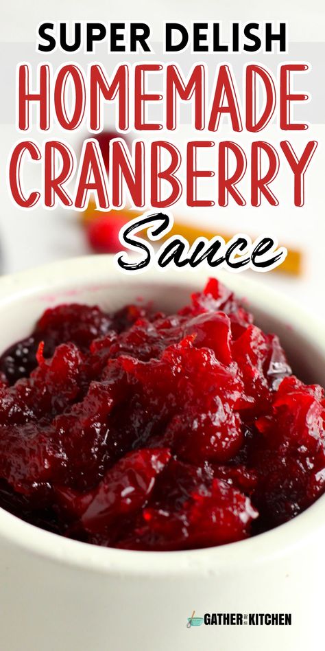 This is a delicious, homemade cranberry sauce made with fresh cranberries, the juice and zest of an orange, and a cinnamon stick. Super easy to make and delicious on your Thanksgiving or Christmas turkey, potatoes, added to a turkey sandwich and more. Cranberry Sauce Recipes, Spicy Cranberry Sauce, Homemade Cranberry Sauce Recipe, Cranberry Sauce Thanksgiving, Best Cranberry Sauce, Easy Cranberry Sauce, Homemade Cranberry Sauce, Pumpkin Spice Recipe, Cranberry Sauce Recipe